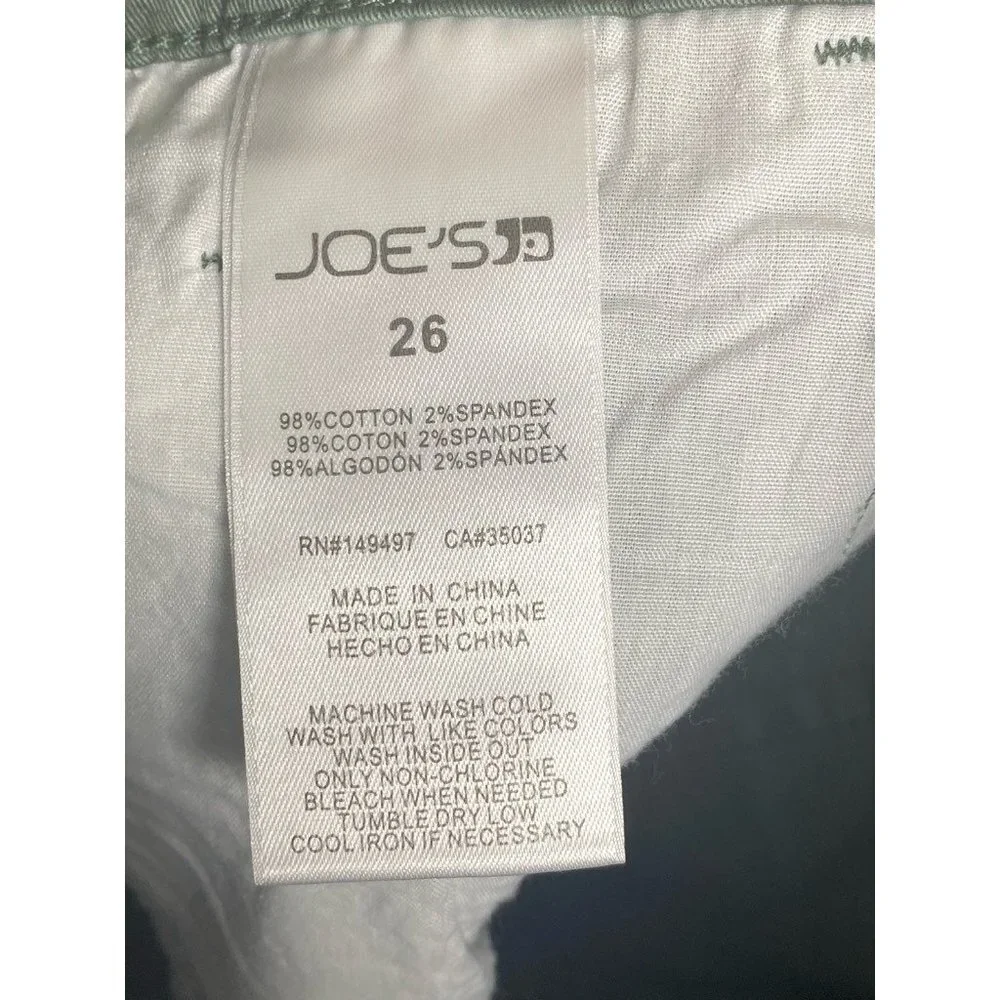 Joes Jeans Womens Skinny Cargo Jeans Green‎ Camouflage Stretch Pockets 26 New